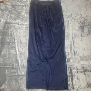 Y2K Nike blue striped men's track pants baggy‎ flare skater wide leg